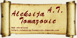 Aleksija Tomazović vizit kartica